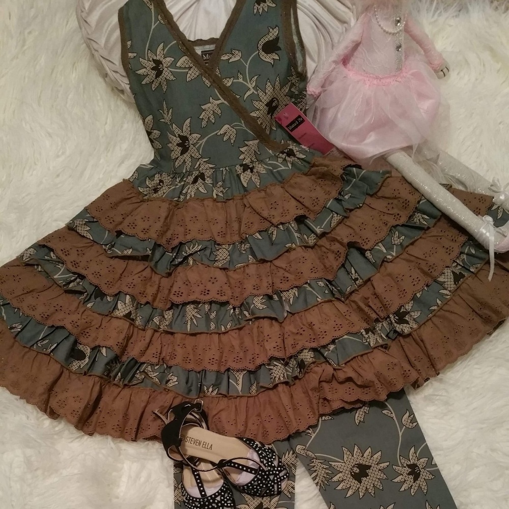 Mustard pie dress and ruffles nwt. Sz.6